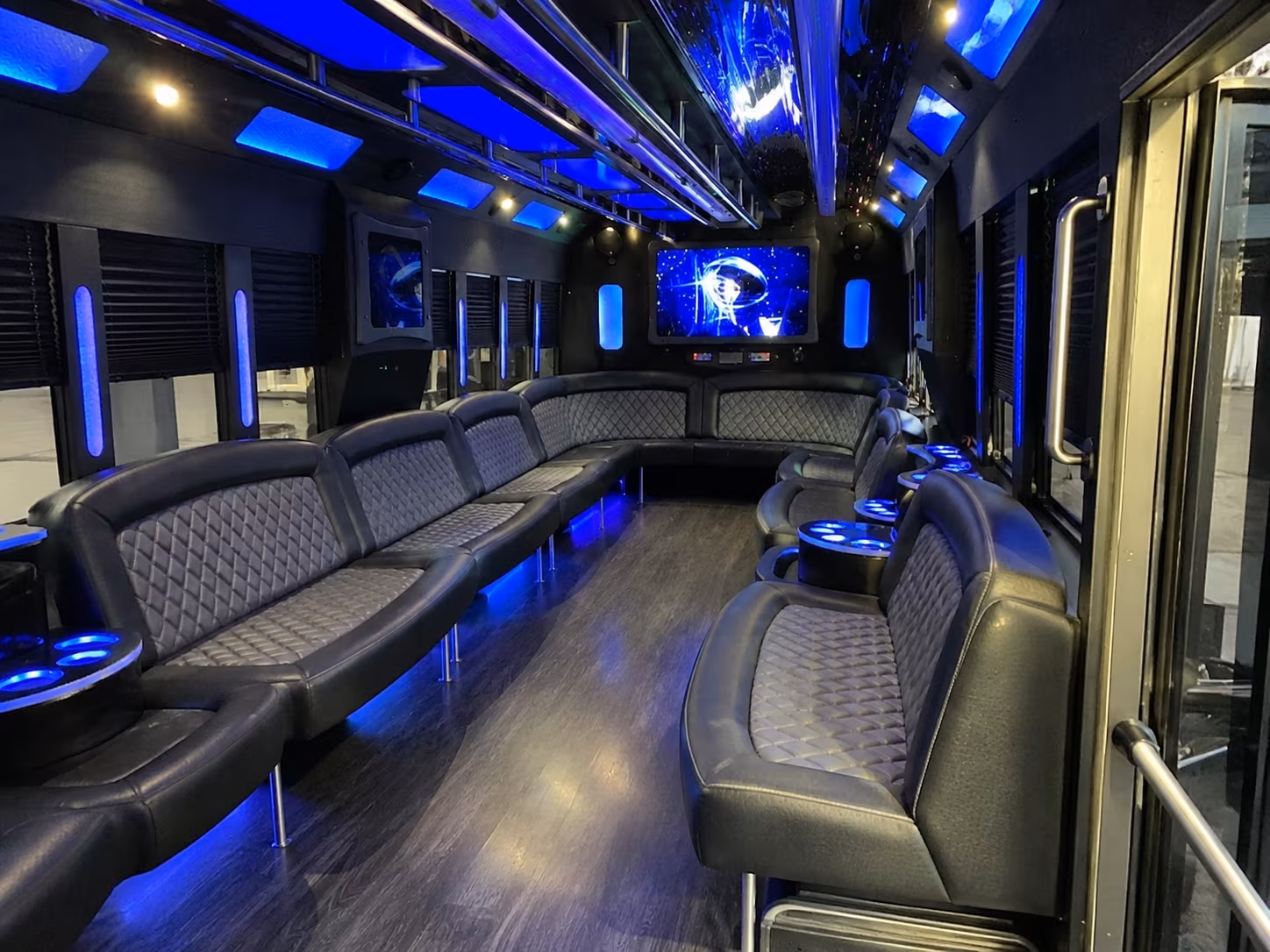 lowell 28 passenger party bus interior