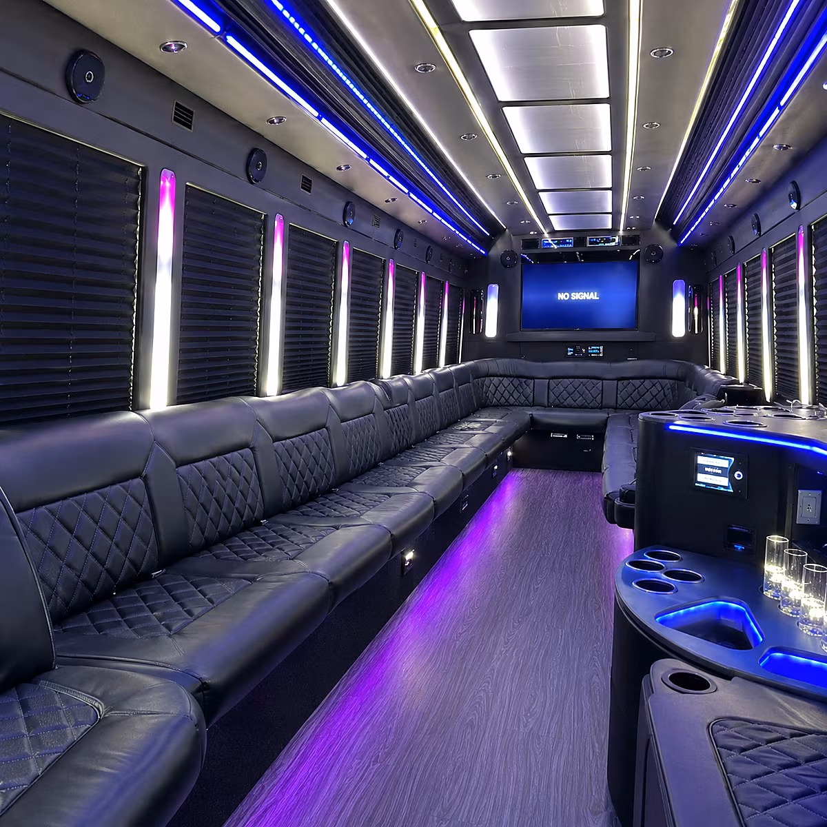 lowell 30 passenger party bus inside