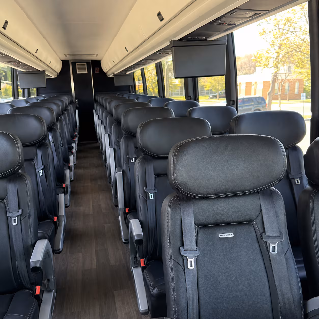 lowell 45 passenger charter bus inside